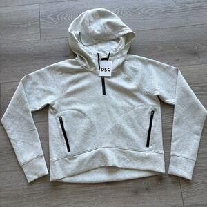 NWT DSG Womens Light Heather Gray Comfort Warm Fleece Hooded Sweatshirt Size XS